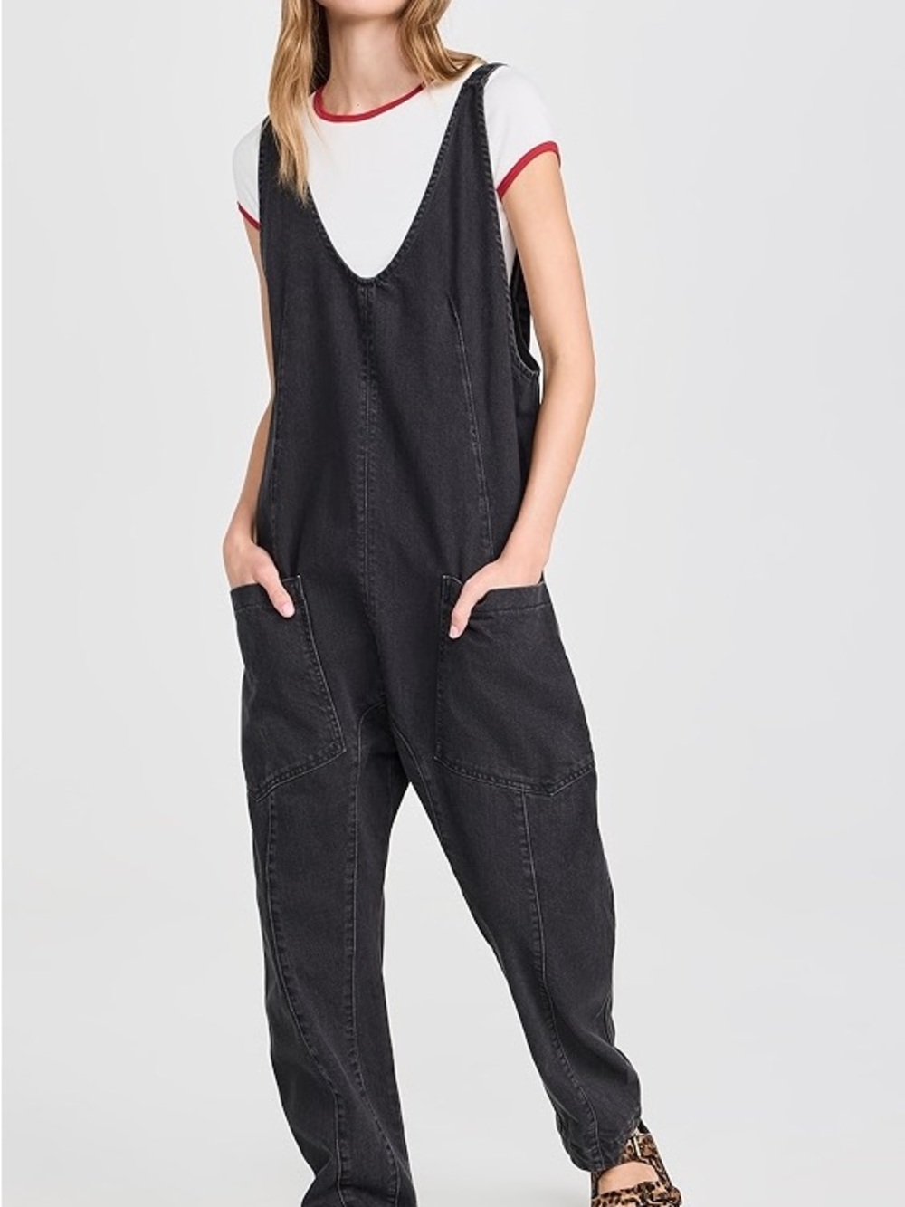 Free People Women’s High Roller Jumpsuit Jeans - Mineral Black Denim - Picture 6 of 16